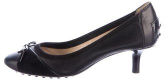 Tod's Leather Bow-Accented Pumps