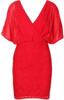 Thumbnail for your product : boohoo Wrap Chiffon Lace Mini Dress