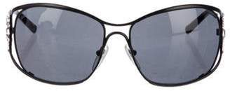 Ferragamo Embellished Shield Sunglasses Black Embellished Shield Sunglasses