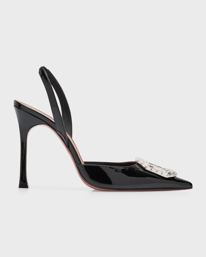 Amina Muaddi Camelia Ombre Patent Halter Pumps