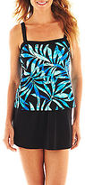 Thumbnail for your product : JCPenney Azul by Maxine of Hollywood Bandeau Faux Skirtini 1-Piece Swimdress
