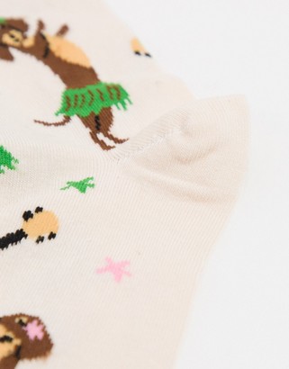 ASOS DESIGN ankle socks with dancing sausage dogs
