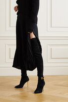Thumbnail for your product : Balmain Raven Logo-embellished Stretch-suede Over-the-knee Boots