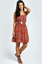 Thumbnail for your product : boohoo Molly Bright Paisley Strappy Sundress