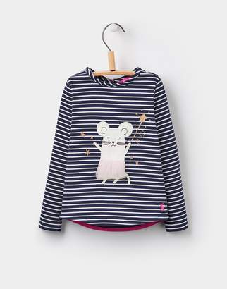 Joules Clothing French Navy Mouse Ava luxe Applique Top 1yr