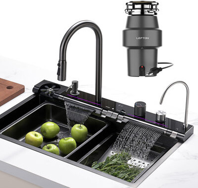Lefton Stainless Steel Kitchen Sink Ks2207 With 1/2 Hp Continuous Feed Garbage Disposal Lgd-513