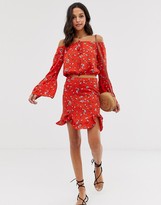 Thumbnail for your product : Vila floral ruffle skirt