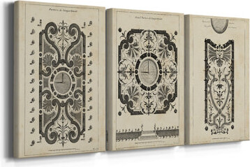Wildon Home Garden Parterre VII -Custom Wrapped Gallery Canvas - 3 Pieces