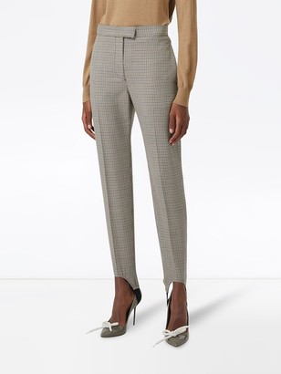 Burberry Houndstooth Check Stretch Wool Tailored Jodhpurs