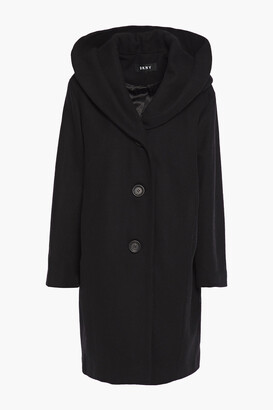 DKNY Brushed wool-blend hooded coat