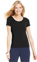Thumbnail for your product : Charter Club Faux-Leather-Trim Tee
