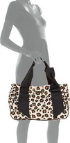 Thumbnail for your product : Betsey Johnson Ribbons & Bows Canvas Tote, Leopard Print/Black