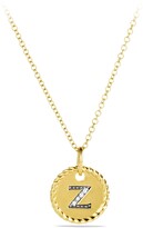 Thumbnail for your product : David Yurman Initial Charm Necklace with Diamonds in 18K Gold