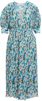 Thumbnail for your product : Ganni Floral pleated georgette midi dress