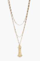 Thumbnail for your product : boohoo Cross Triple Layered Necklace