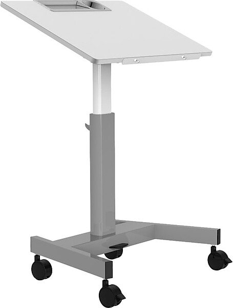 Luxor 27.5"W Pneumatic Adjustable-Height Flip-Top Student/Nesting Desk, Medium Gray/Light Gray (STUDENT-P-TILT)