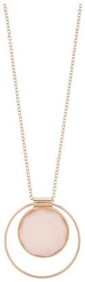 Accessorize Circle Stone Long Pendant Necklace - Pink