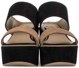 Thumbnail for your product : Fabio Rusconi Black/beige Suede Wedge Sandal