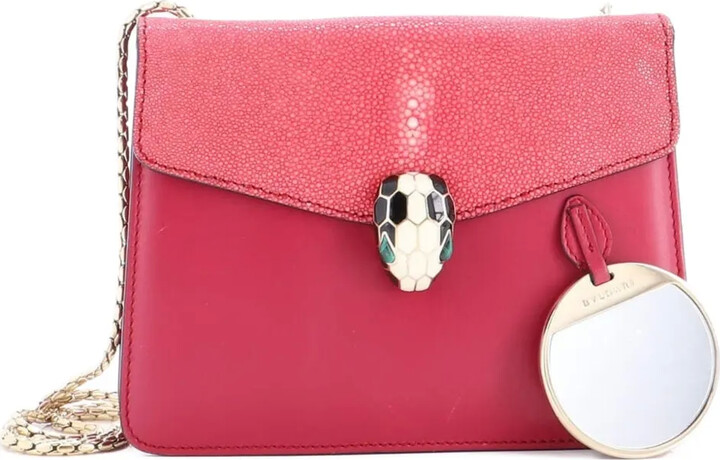 Bvlgari Pre-Owned Serpenti Forever Square Leather and Stingray Small shoulder bag