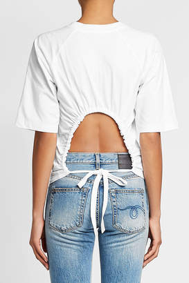 Tibi Cotton T-Shirt with Cut-Out