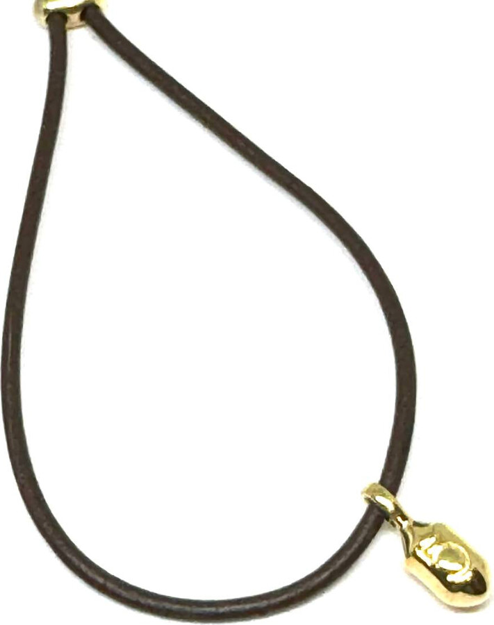 Sylvia Benson Women's Micro 5 Buoy On Leather Bracelet In Gold