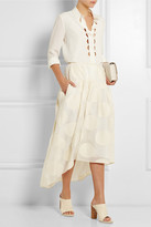 Thumbnail for your product : Chloé Silk-blend fil coupé skirt