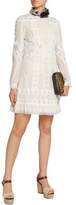 Thumbnail for your product : Valentino Lace-Trimmed Broderie Anglaise Cotton Mini Dress