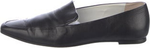 The Row Leather Loafers Blue Semi-Pointed Toes Designer