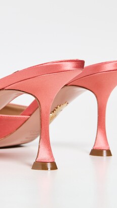 Aquazzura Carrie Crystal Satin Bow Mules 75mm - ShopStyle