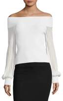 Thumbnail for your product : Ronny Kobo Off-The-Shoulder Sheer Panel Top