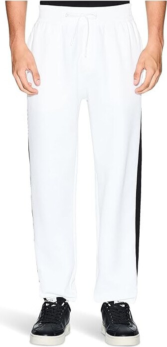 Armani Exchange Milano/New York Logo Drawstring Joggers Men's Clothing White : 2XL, Cotton