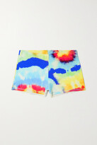 Thumbnail for your product : Eywasouls Malibu Lizzy Frayed Tie-dyed Organic Cotton-jersey Shorts