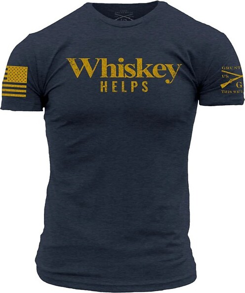 Men's Grunt Style Whiskey Helps T-Shirt Small Navy
