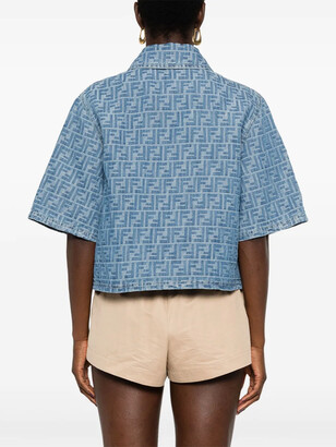 【関税＆送料込み】Fendi Ff Cropped Denim Jacket Clothing Fendi - Denim jacket Denim - The Corner