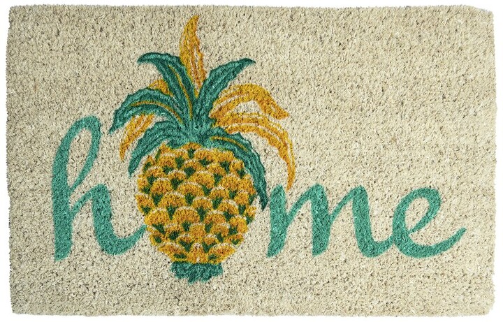 ALAZA Gold Pineapple on Striped Summer Shag Collection Non-Slip Area Rug Carpet Doormat for Kitchen Entryway Living Room Bedroom Sofa 1'7 x 3'3 