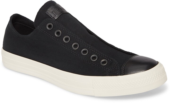 laceless black converse