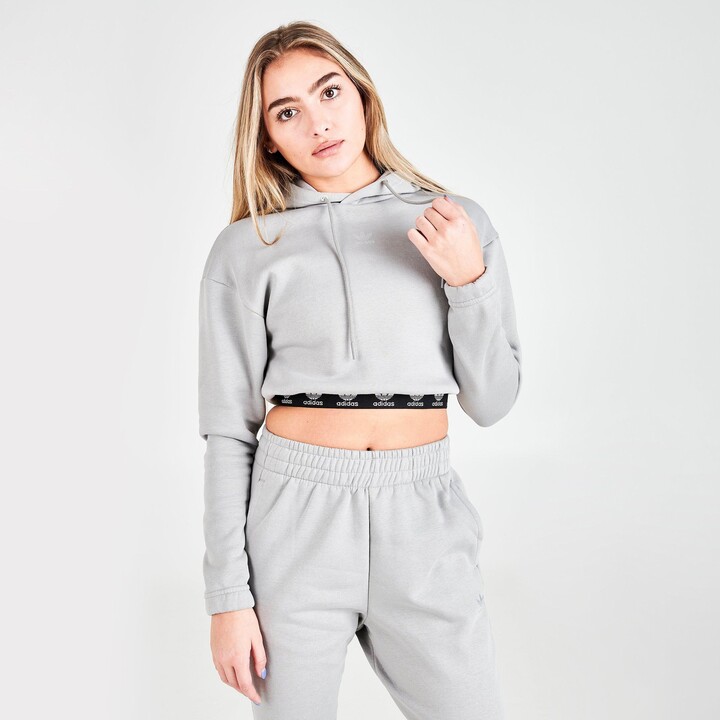 adidas Women's Tape Cropped Hoodie - ShopStyle