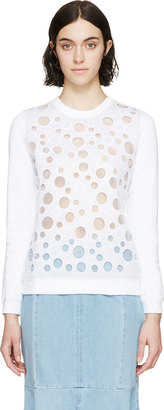 Kenzo White Embroidered Mesh Sweatshirt