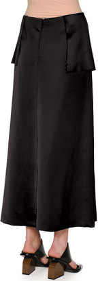 Marni Fold-Waist Side-Ruffle Maxi Skirt, Black