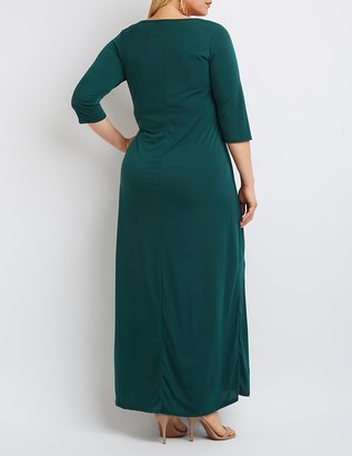 Charlotte Russe Plus Size Strappy Slit Maxi Dress