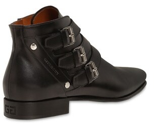 Givenchy Leather Boots W/ Buckle Details