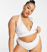 Thumbnail for your product : ASOS Curve ASOS DESIGN Curve mix and match deep hipster bikini bottom in white