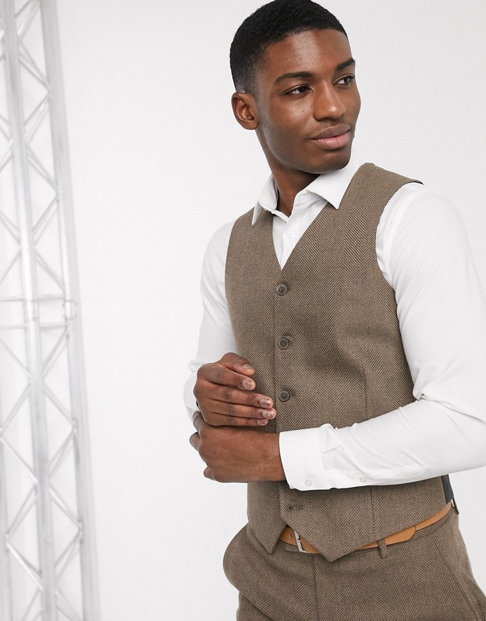 camel wool waistcoat