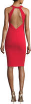 Thumbnail for your product : Aidan Mattox Aidan by Crossover Halter Sleeveless Crepe Cocktail Dress