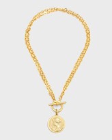 Thumbnail for your product : Ben-Amun Gold Two-Row Chain Necklace w/ Coin Pendant