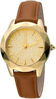 Thumbnail for your product : Just Cavalli 35mm Rock Sangallo Leather Watch, Yellow Golden