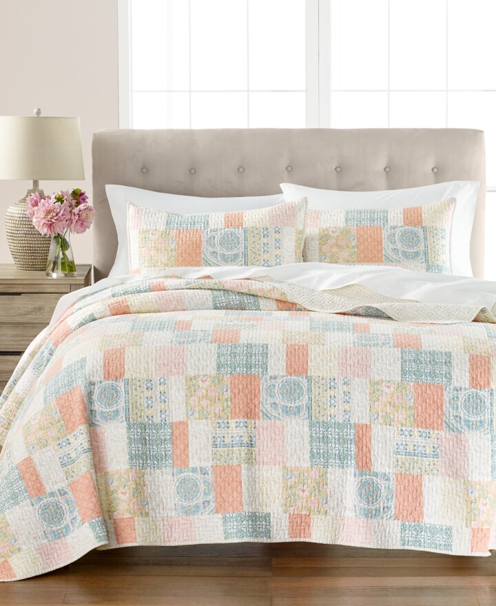 Closeout! Martha Stewart Collection Floral Tapestry Quilt, Full/Queen