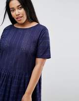 Thumbnail for your product : ASOS Curve CURVE Mini Smock Dress in Broderie