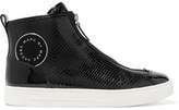 Marc By Marc Jacobs Beekman Patent And Snake-Effect Leather High-Top Sneakers