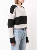 Thumbnail for your product : Amiri cropped wide stripe jumper